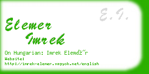 elemer imrek business card